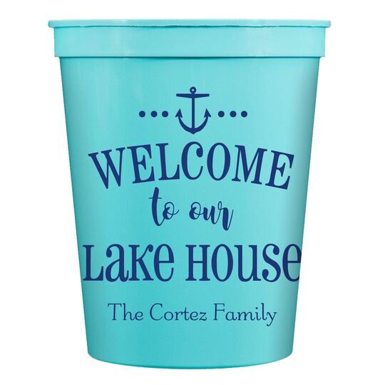 Welcome to Our Lake House Stadium Cups